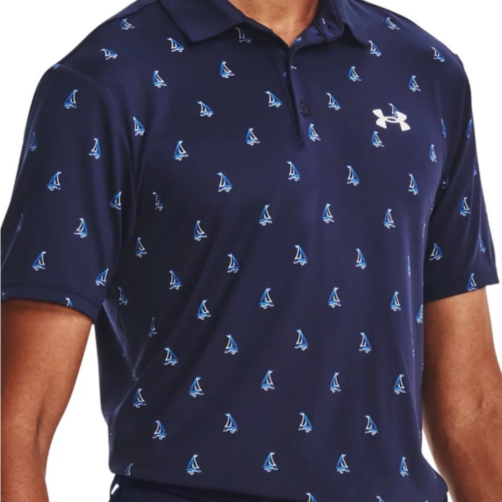 Under Armour Blue Polo Shirt with Nautical Print